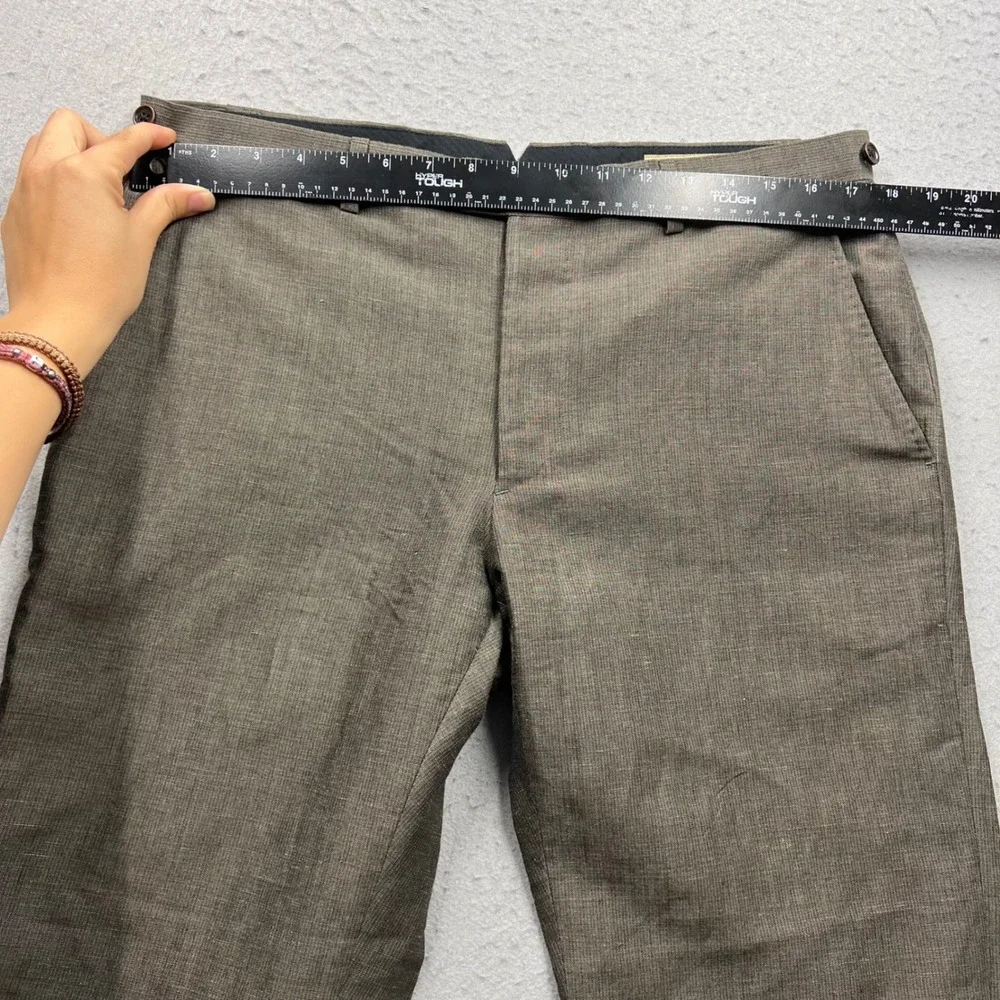 Vintage Banana Republic Heritage Mens Wool Linen Blend Dress Pants Brown 34x30